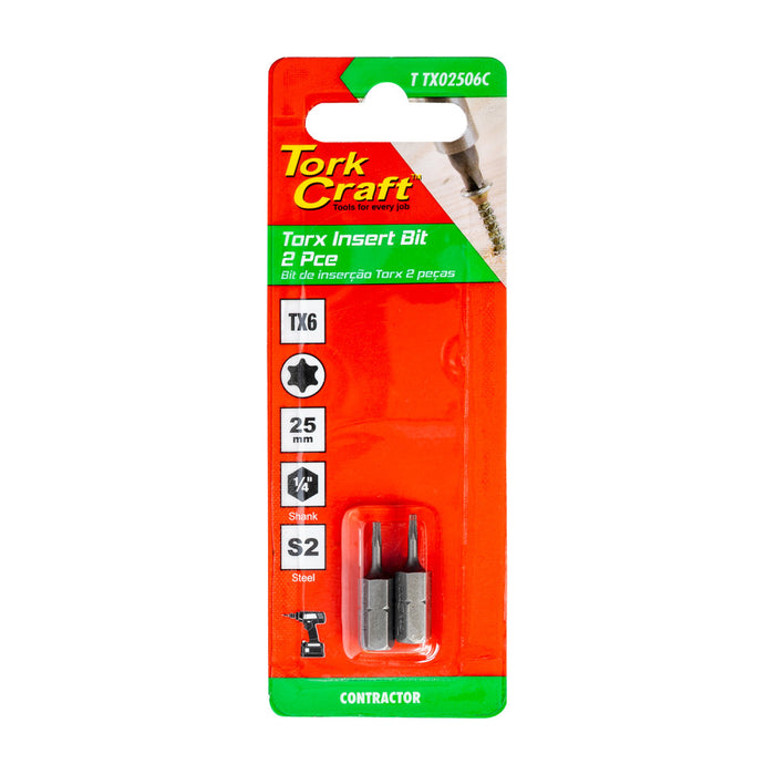 Tork Craft | Classic Bit Torx 25mm 2Pc - Various Sizes