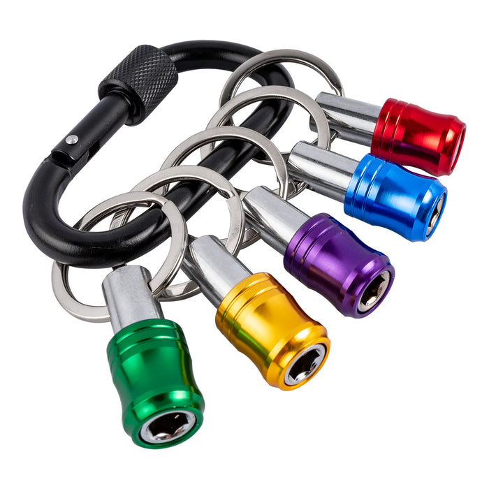 Tork Craft | Quick Release Bit Holder Set On Carabiner Clip - 5pc