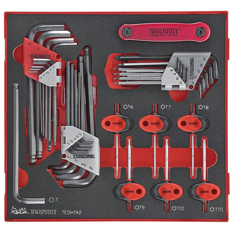 Teng Tools | Key Set Ball Point Hex & TX EVA Foam2 42Pc-Toolcraft