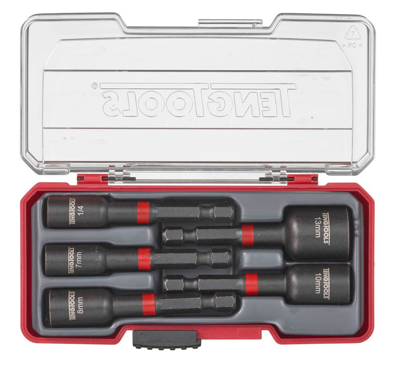 Teng Tools | Nut Setter Set Impact with Belt Clip 5Pc-Toolcraft