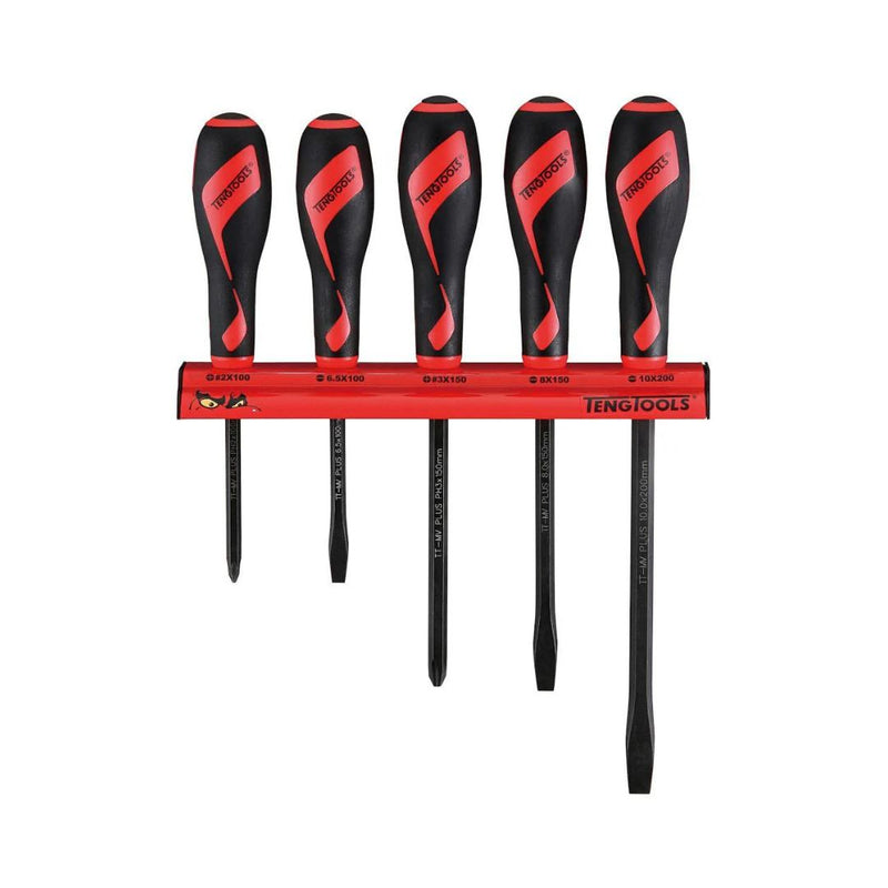 Teng Tools | Screwdriver Set Power Thru Wall Rack 5Pc-Toolcraft