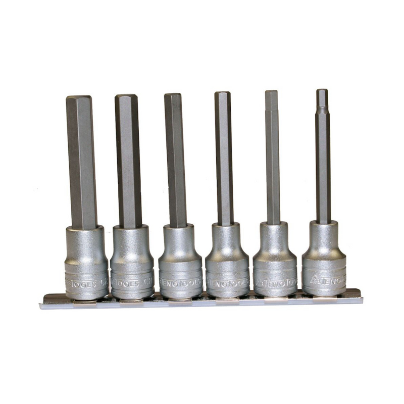 Teng Tools | Socket Clip Rail Set 1/2" Long Hex Bit 6Pc-Toolcraft