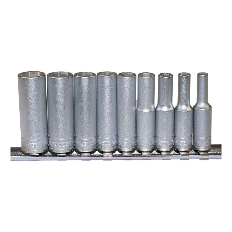 Teng Tools | Socket Clip Rail Set 1/4" Deep 6Pt 9Pc-Toolcraft
