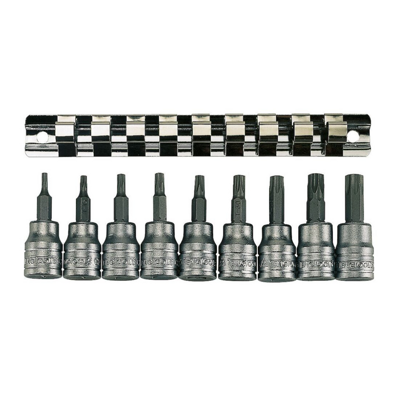 Teng Tools | Socket Clip Rail Set 3/8" TX Bit 9Pc-Toolcraft