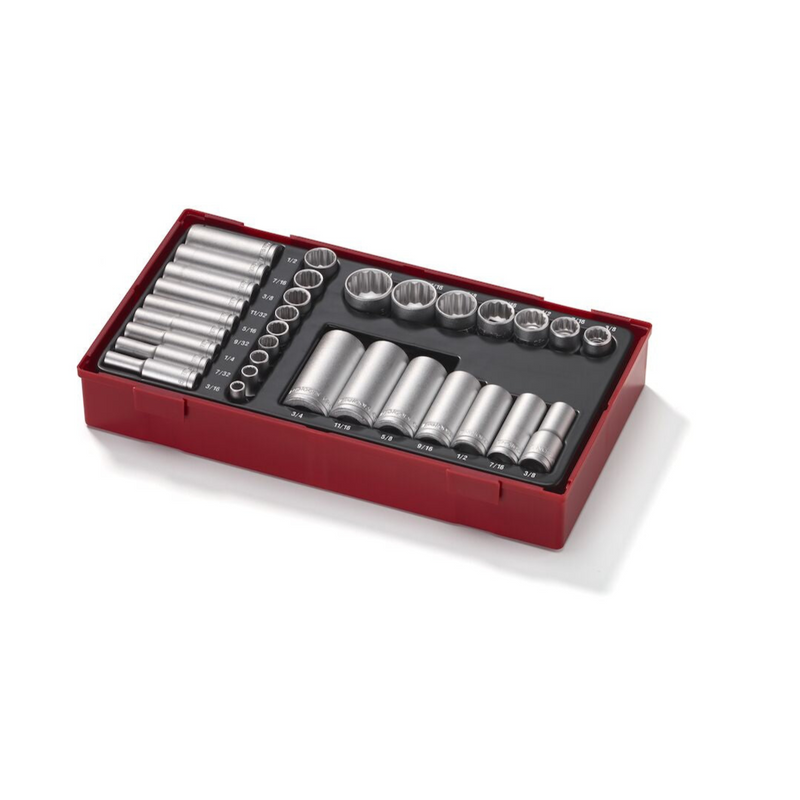 Teng Tools | Socket Set 1/4" & 3/8" 12Pt AF TT1 32Pc-Toolcraft