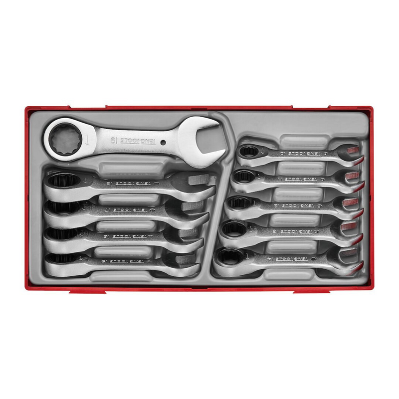 Teng Tools | Spanner Set Stubby Ratcheting Combination TT1 10Pc-Toolcraft