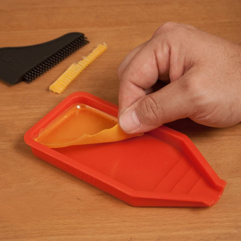 Toolcraft | Silicone Glue Tray with comb & 2 Silicone Glue Brushes - Toolcraft