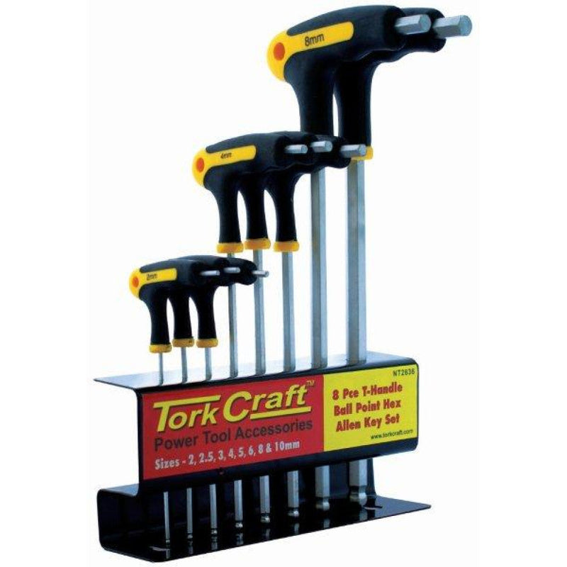 Tork Craft | Allen Key Set 8Pc Ball Point with Handles-Toolcraft