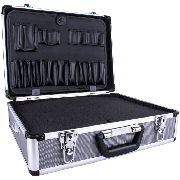 Tork Craft | Aluminium Case 45.5 X 33 X 15.2mm with 5 X Dividers & Foam Inserts