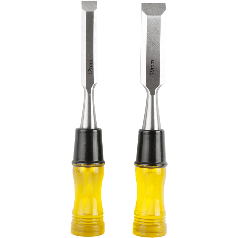 Tork Craft | Chisels Wood 100mm Blade 12/19mm with PVC Handle 2Pc-Toolcraft