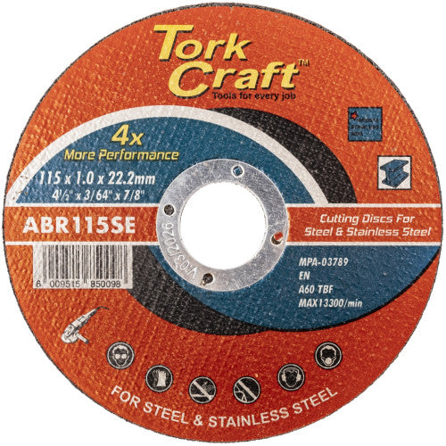 Tork Craft | Cutting Disc Steel & Ss 115x1.0x22.2 mm 4xMore Performance-Toolcraft