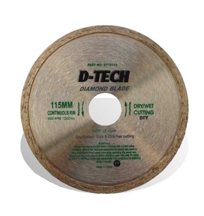 Tork Craft | Diamond Blade Continuous Rim 115 X 22,23mm Tiles-Toolcraft
