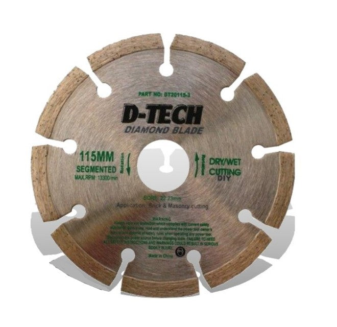 D-Tech | Diamond Blade Segmented 115 X 22,23mm Brick & Masonry-Toolcraft