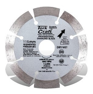 Tork Craft | Diamond Blade Segmented 115mm with 12mm Segments-Toolcraft