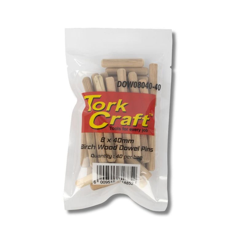 Tork Craft | Dowels 8X40mm 40Pc-Toolcraft