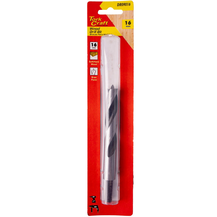 Tork Craft | Drill Bit Wood  16.0 X 160mm 1/Card