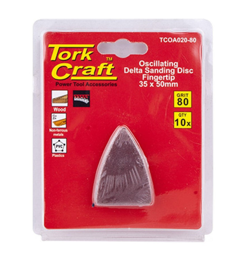 Tork Craft | Fingertip Oscillating Sandpaper A/O 35X50mm 80G 10Pc-Toolcraft