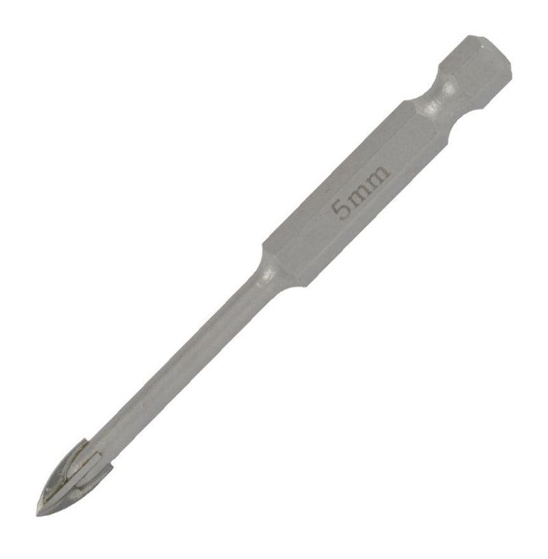 Tork Craft | Glass & Tile Drill 5mm 4 Flute w/Hex Shank Shank-Toolcraft