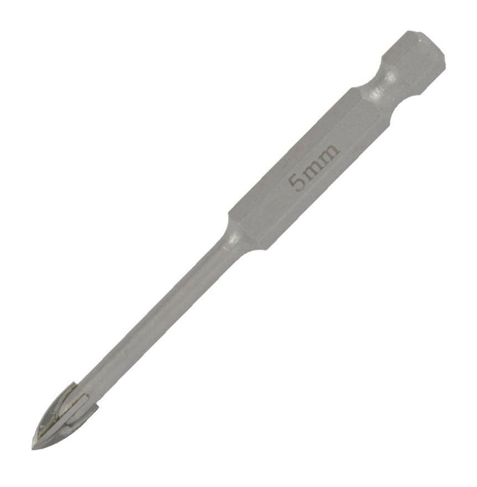 Tork Craft | Glass & Tile Drill 5mm 4 Flute w/Hex Shank Shank