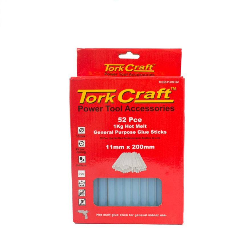 Tork Craft | Glue Stick 11X200mm 1kg Hot Melt Gen. Purpose Eva 18000CPS 52Pc-Toolcraft