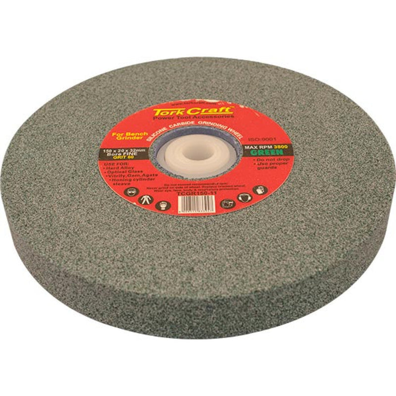 Tork Craft | Grinding Wheel 150X20X32mm Green Bore 60G w/Bushes - Bench Grinder-Toolcraft