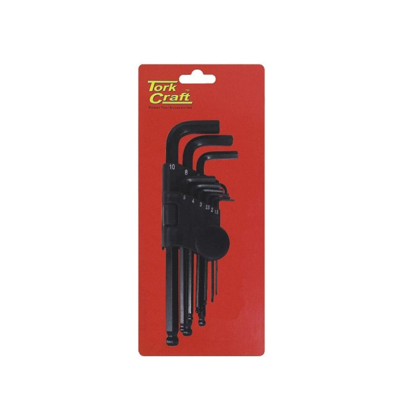 Tork Craft | Hex Key Set 9Pc Ball Point 1.5-10mm - Toolcraft
