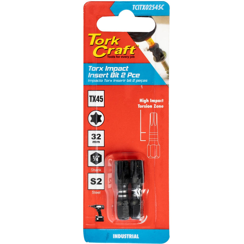 Tork Craft | Impact Bit Torx 25mm 2Pc - Various Sizes TX7-Toolcraft