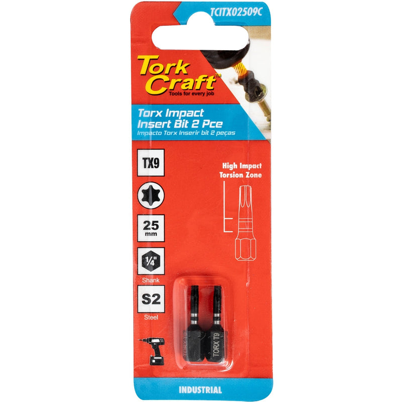 Tork Craft | Impact Bit Torx 25mm 2Pc - Various Sizes TX7-Toolcraft