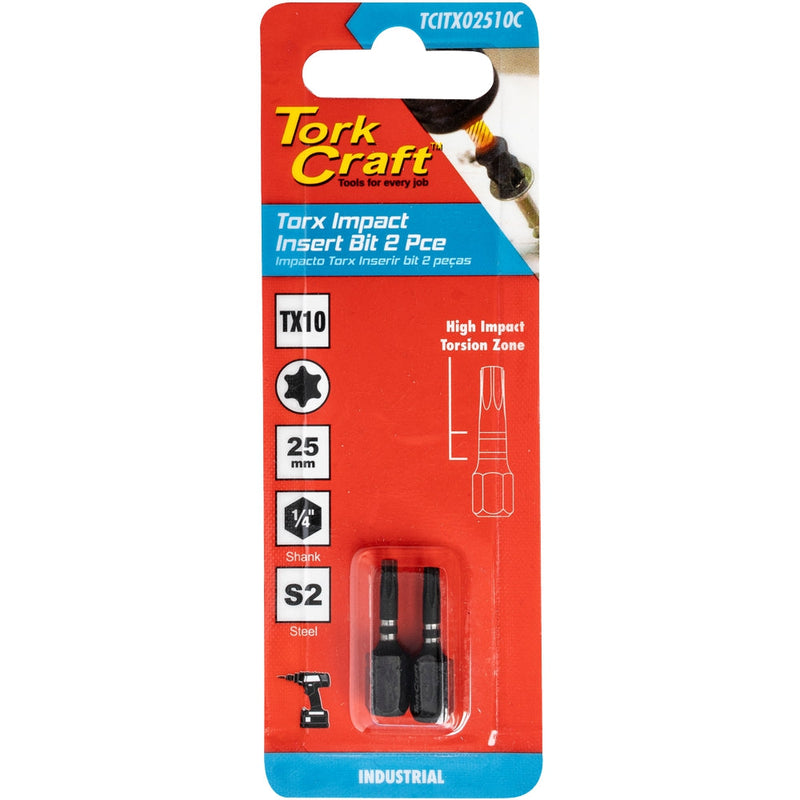 Tork Craft | Impact Bit Torx 25mm 2Pc - Various Sizes TX7-Toolcraft