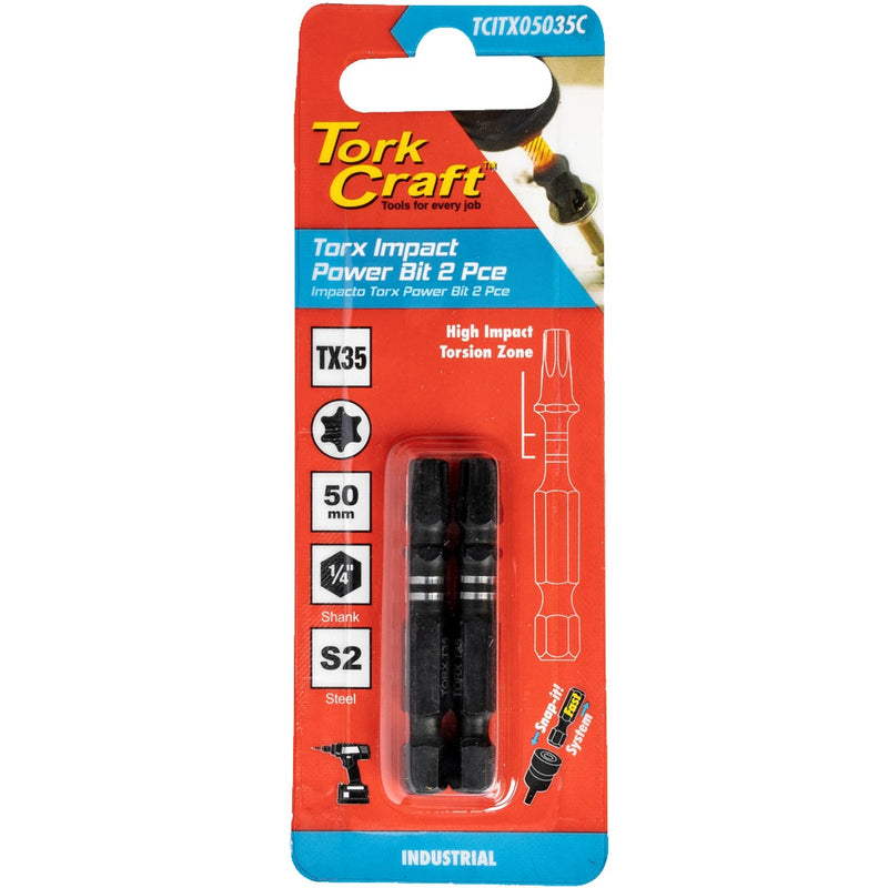Tork Craft | Impact Bit Torx 50mm 2Pc - Various Sizes TX25-Toolcraft