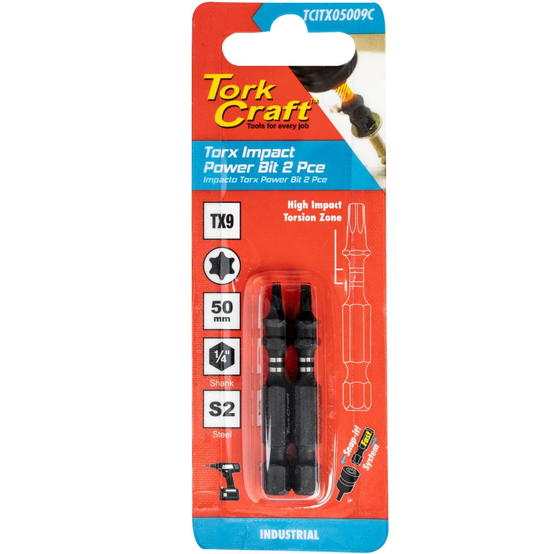 Tork Craft | Impact Bit Torx 50mm 2Pc - Various Sizes TX25-Toolcraft