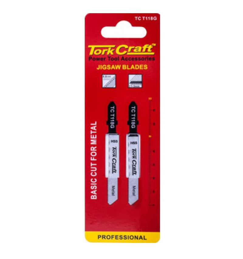 Tork Craft | Jigsaw Blade T-Shank 28Tpi Metal 0,8mm 77mm 2Pc-Toolcraft
