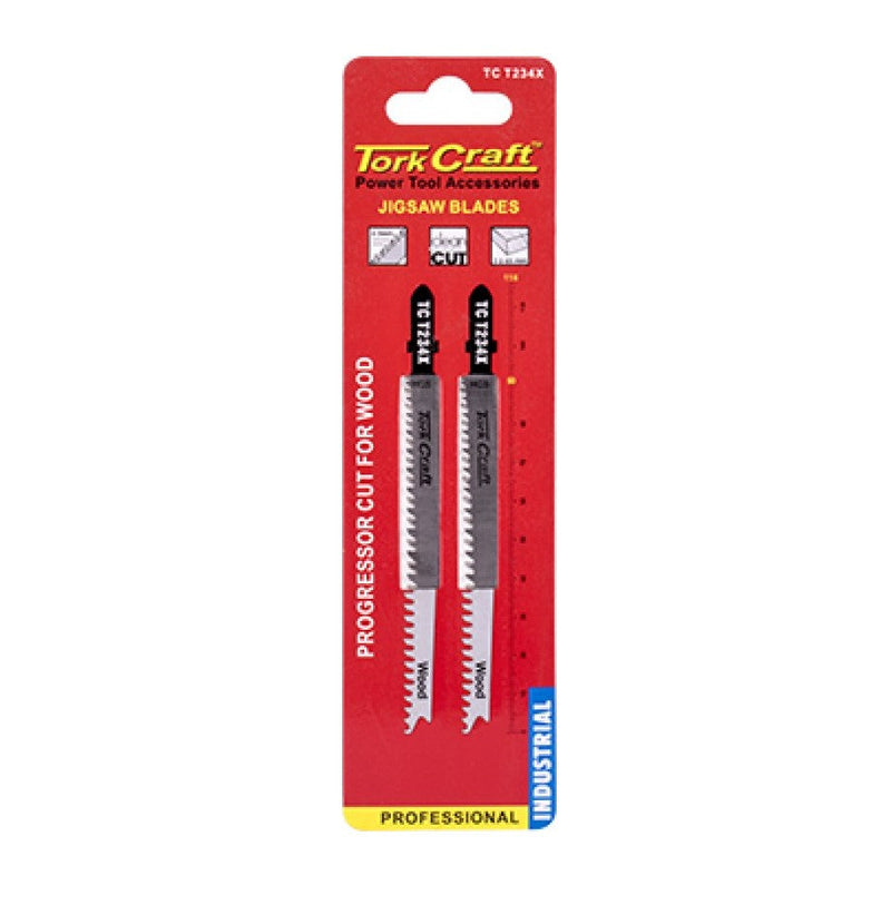 Tork Craft | Jigsaw Blade T-Shank 9Tpi Wood 2-3mm 115mm 2Pc-Toolcraft
