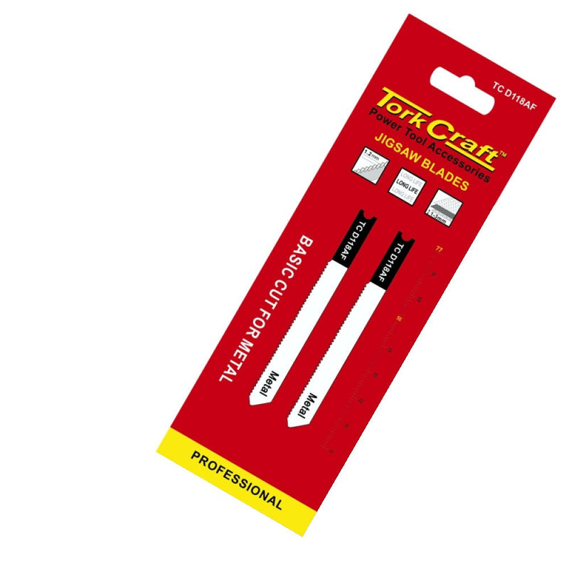 Tork Craft | Jigsaw Blade U-Shank Metal 1.2mm 21Tpi 2Pc-Toolcraft
