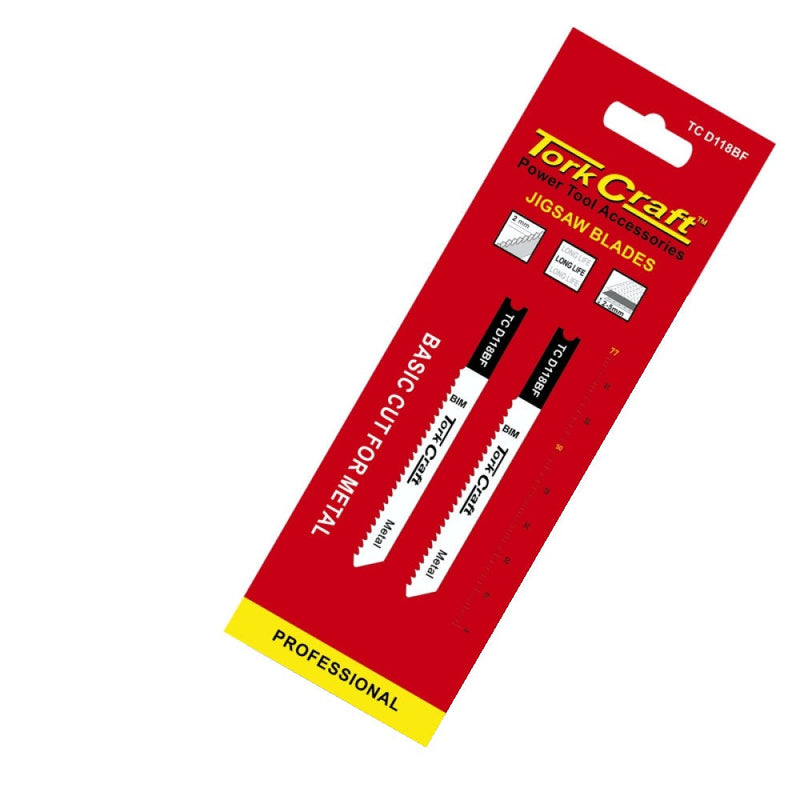 Tork Craft | Jigsaw Blade U-Shank Metal 2mm 12Tpi 2Pc-Toolcraft