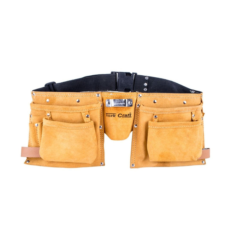 Tork Craft | Leather Tool Belt Large 11 Pockets-Toolcraft