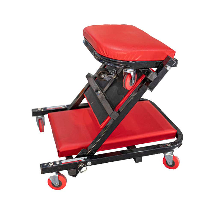 Tork Craft | Mechanic's Creeper/Chair 2-in-1 Metal Frame Cushion 6 Wheel