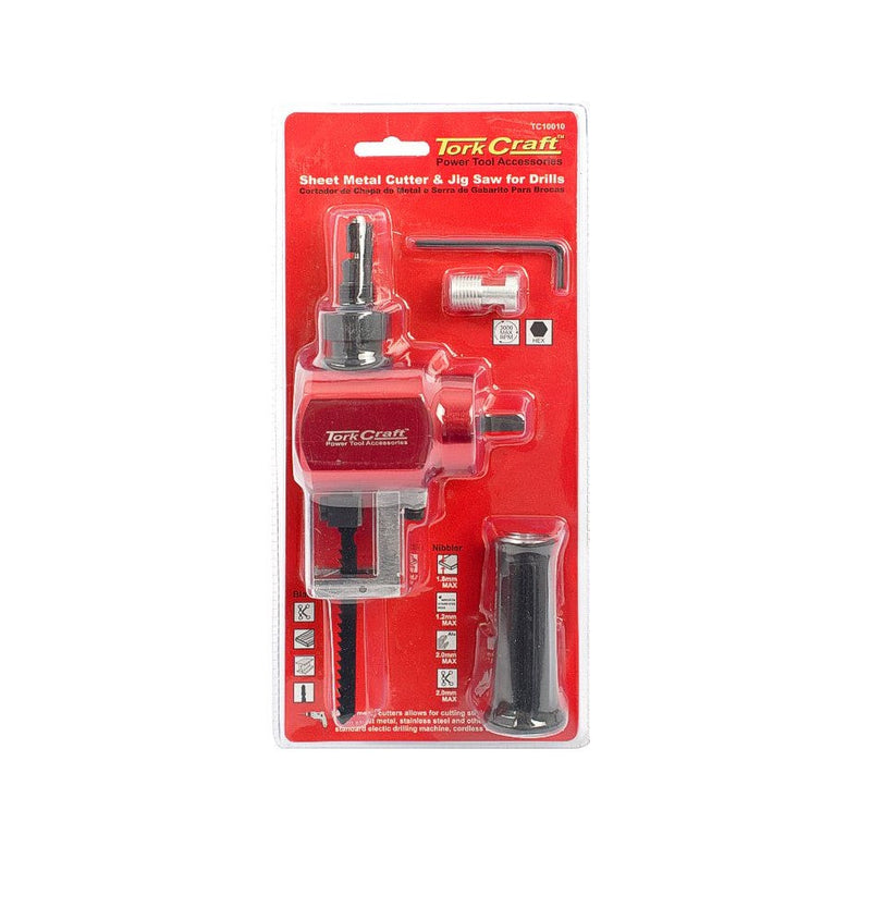 Tork Craft | Nibbler Jigsaw Saw Attachment for Drills for cutting sheet metals/wood-Toolcraft