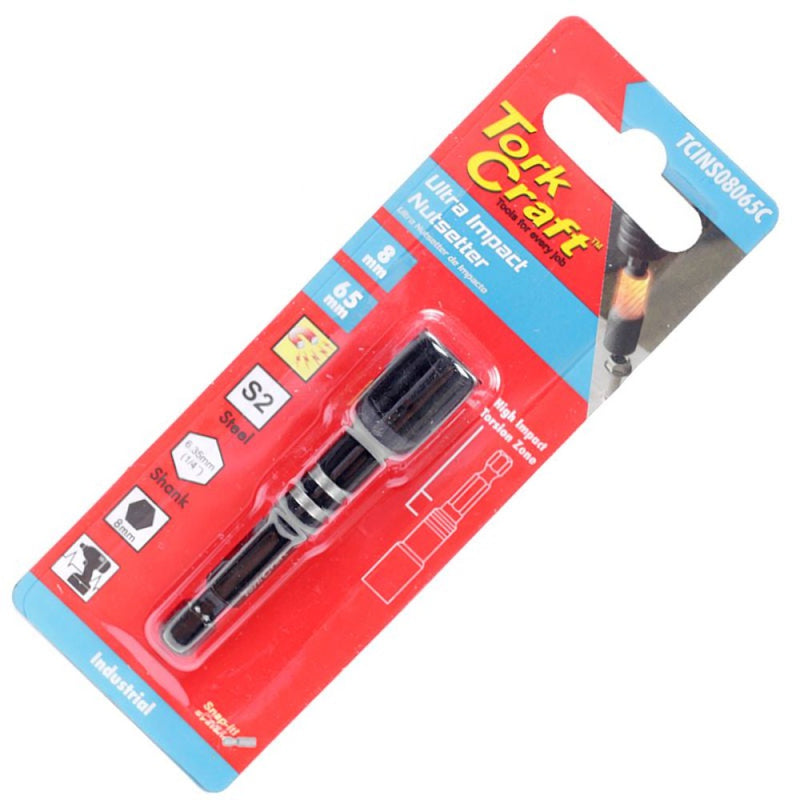 Tork Craft | Nut Setter Impact 8 x 65mm Magnetic Carded-Toolcraft