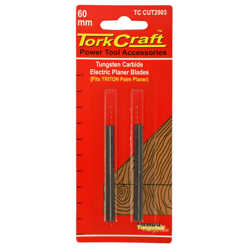 Tork Craft | Planer Blades 60mm Tungsten Pair-Toolcraft