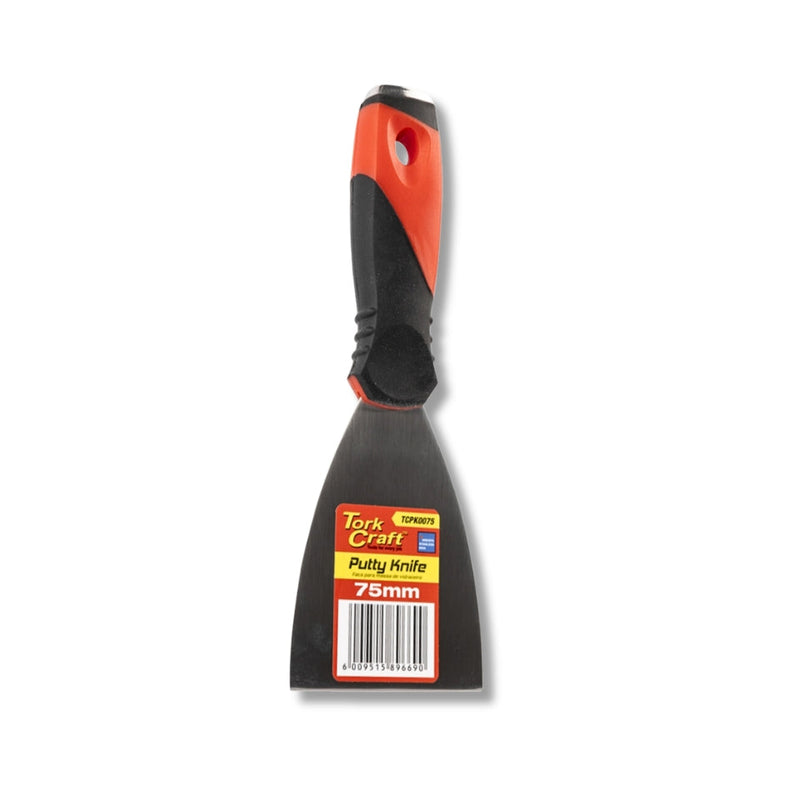 Tork Craft | Putty Knife Soft Grip Stainless Steel Blade - 75mm-Toolcraft