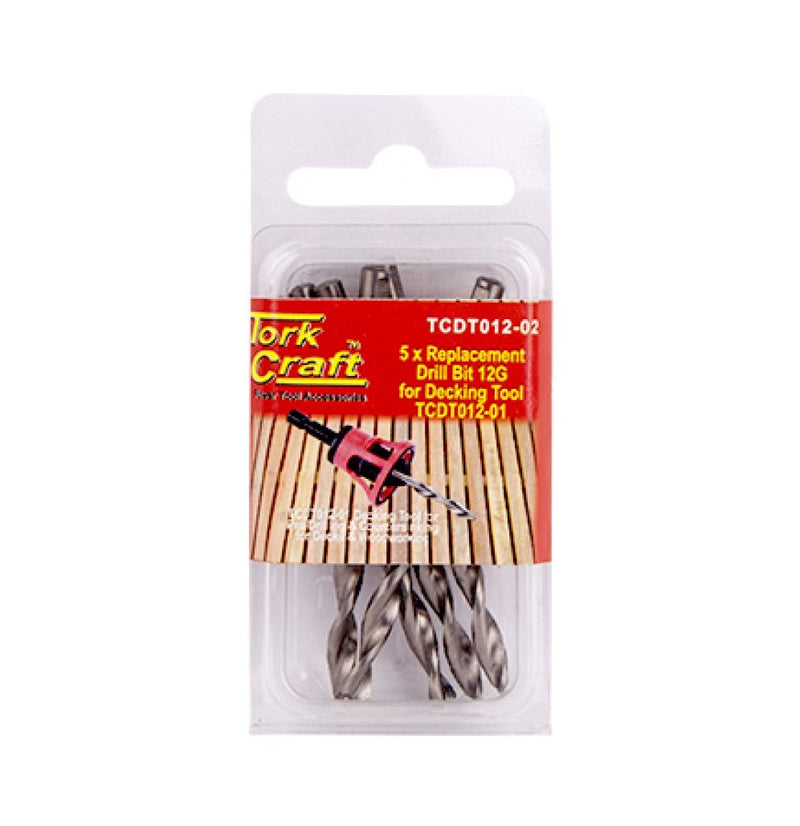 Tork Craft | Replacement Drill Bits 12G for Decking Tool TCDT012-01 5Pc-Toolcraft