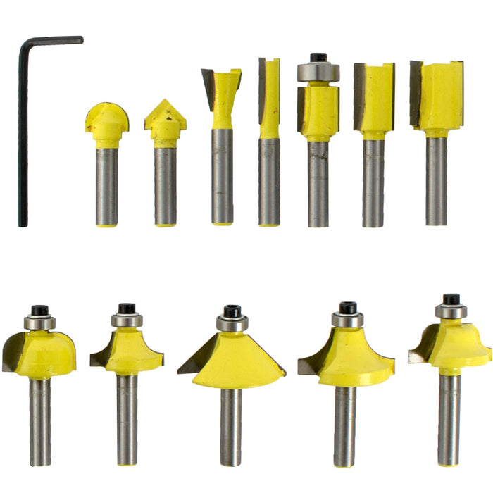 Tork Craft | Router Bit Set Plastic Box ¼" Shank 12Pc