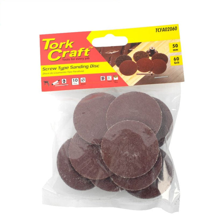 Tork Craft | Sanding Disc Screw Type 50mm 60G 10Pc for Surface Conditioning Kit - Various Grits