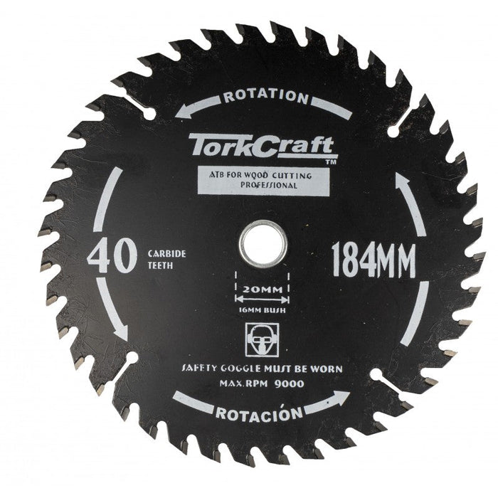 Tork Craft | Saw Blade 184X40T 20/16mm Thin Kerf