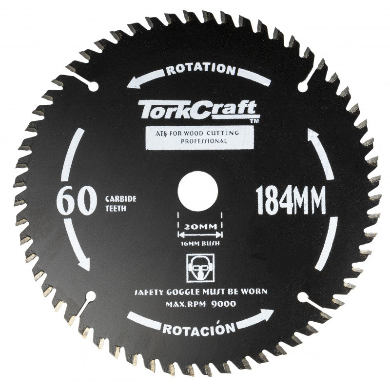 Tork Craft | Saw Blade 184X60T 20/16mm Thin Kerf-Toolcraft