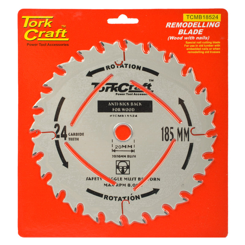 Tork Craft | Saw Blade 185X24T 20/16mm Remodelling-Toolcraft