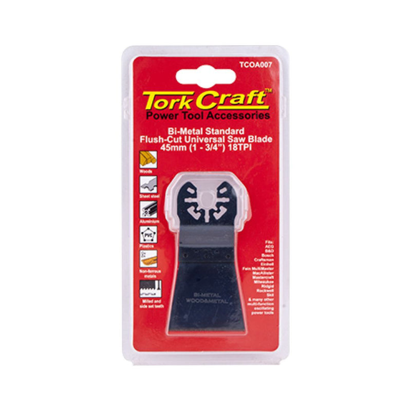 Tork Craft | Saw Blade Flush Cut Quick Change Oscillating Universal 45mm (1-3/4") 18TPI-Toolcraft