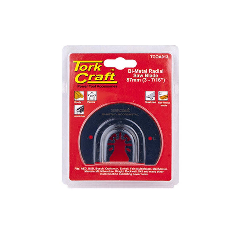 Tork Craft | Saw Blade Quick Change Bi-Metal Radial 87mm (3-7/16")-Toolcraft