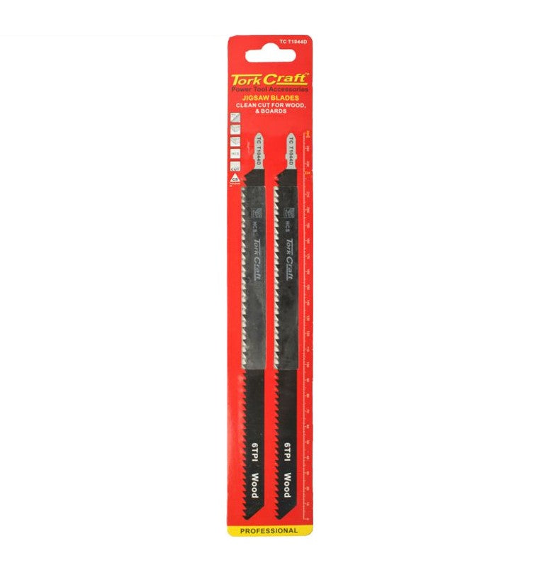 Tork Craft | Saw Blade Sabre T-Shank 6Tpi Softwood/Chip/Ply/Fibre 4,0mm 250mm 2Pc-Toolcraft